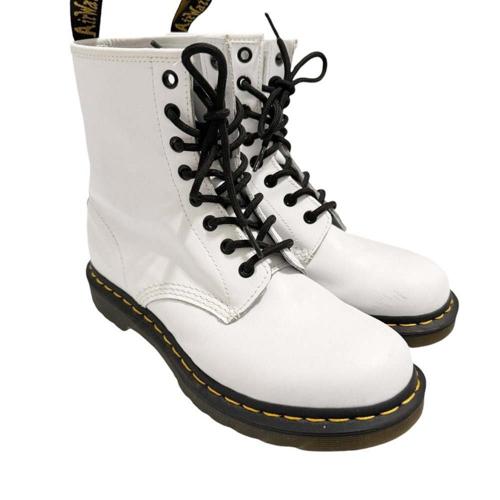 Dr Martens 1460 White Leather Ankle Combat Boot 8